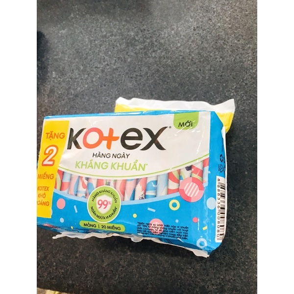 Băng vệ sinh Kotex hàng ngày - gói 20 miếng (mẫu mới)