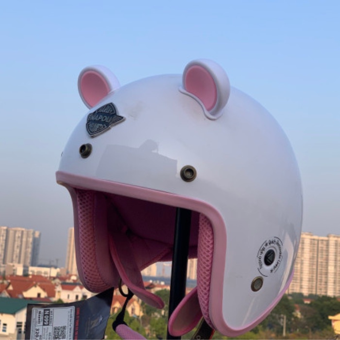 Tai chuột gắn mũ bảo hiểm NAPOLI nhiều màu dễ thương