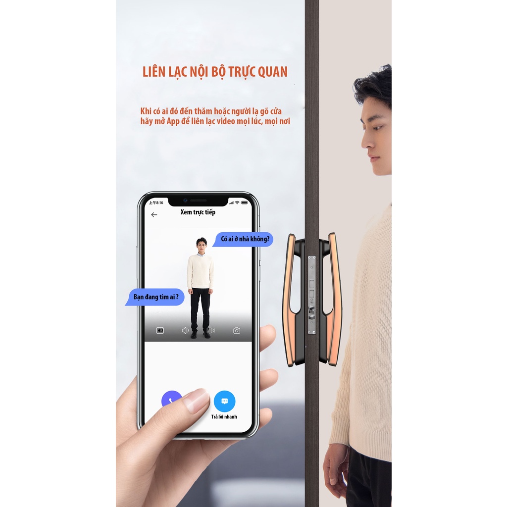 Khoá thông minh nhận diện khuân mặt FaceID Xiaomi Lockin S50F – Bản Quốc Tế