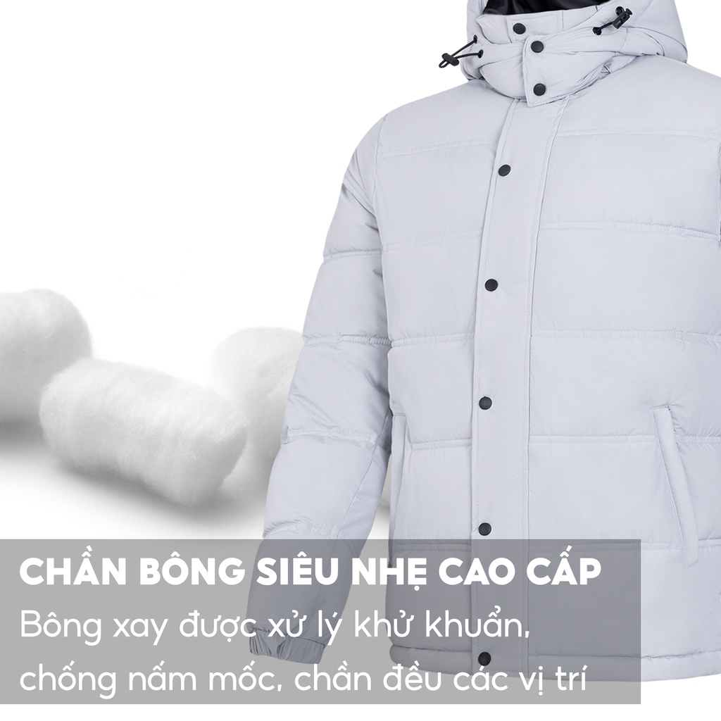 Áo Khoác Phao Nam 5S PREMIUM, Chần Bông Xay Cao Cấp, Siêu Ấm, Dày Dặn, Trượt Nước (AKC22009)