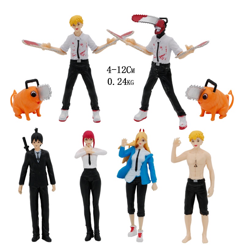 Set 8 Mô Hình Nhân Vật Phim Hoạt Hình Chainsaw Man Denji Power Pochita