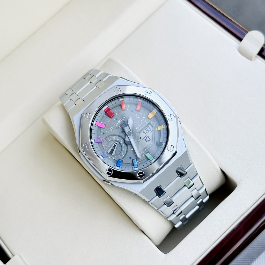 Đồng hồ nam dây thép Casio G Shock GA 2100 Custom Royal Galaxy Grey