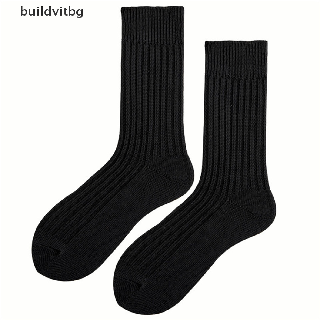 Vớ Cotton Dày Màu Sắc Trơn Vui Nhộn Phong Cách Thể Thao Đường Phố Cho Nam