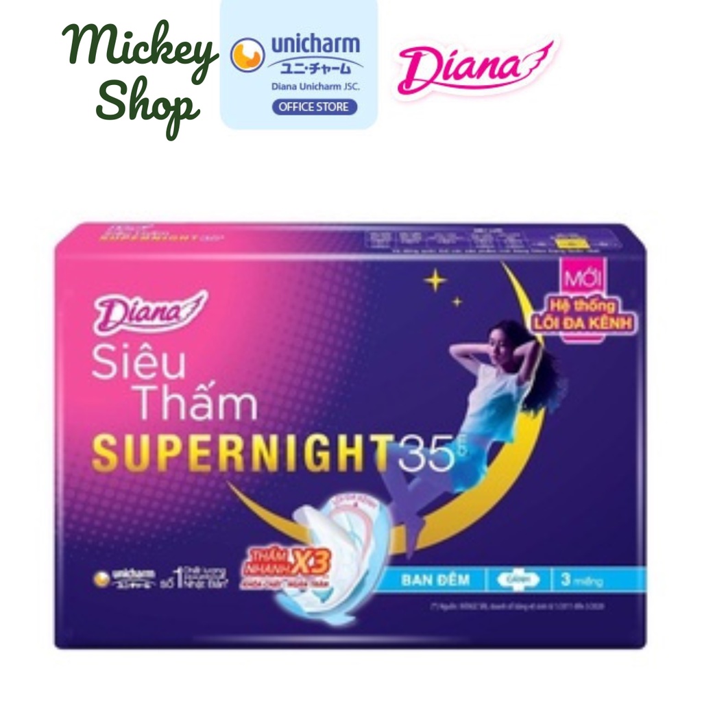 Băng Vệ Sinh Diana Siêu Thấm Supernight 35cm