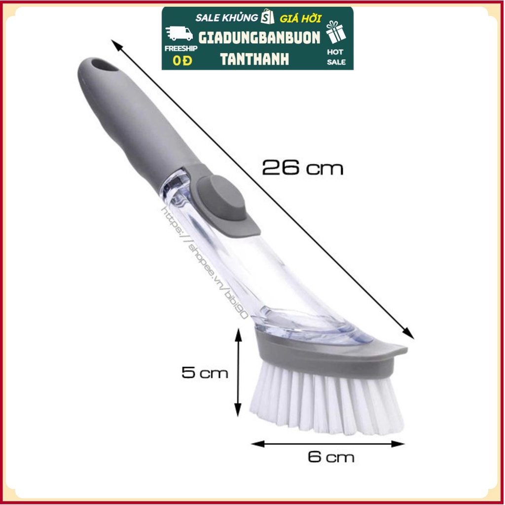 Bàn chải cọ nhà bếp thân chứa được dung dịch tẩy rửa DECON