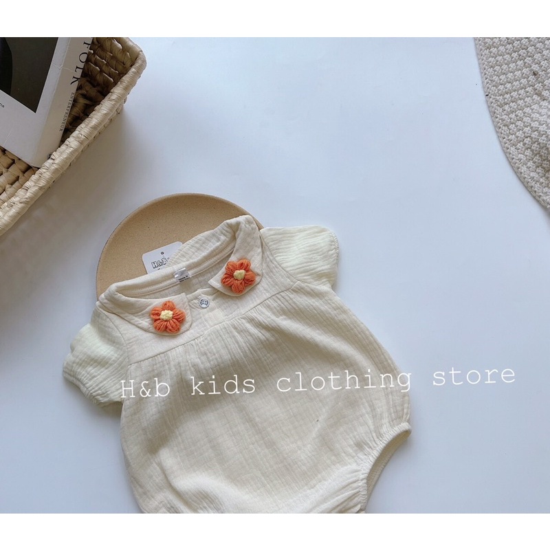 Body đính hoa xinh xắn cho bé gái chất vải xô muslin cực kỳ mềm mại thoáng mát