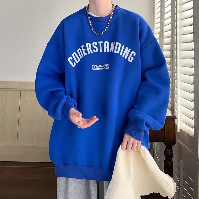 Áo sweater Tay Dài Cổ Tròn In Chữ Phong Cách hip hop Nhật Bản Thời Trang Cho Nam Và Nữ size M-5XL