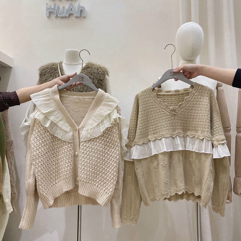 Áo len ren be nhiều mẫu vintage cực xinh hàng QCL1