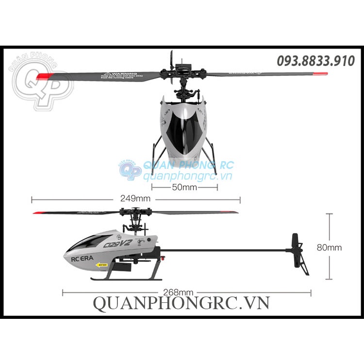 Máy Bay Trực Thăng C129 V2 4CH 6 Axis Gyro Flybarless 2.4Ghz RC Helicopter With 3D Rollover RTF