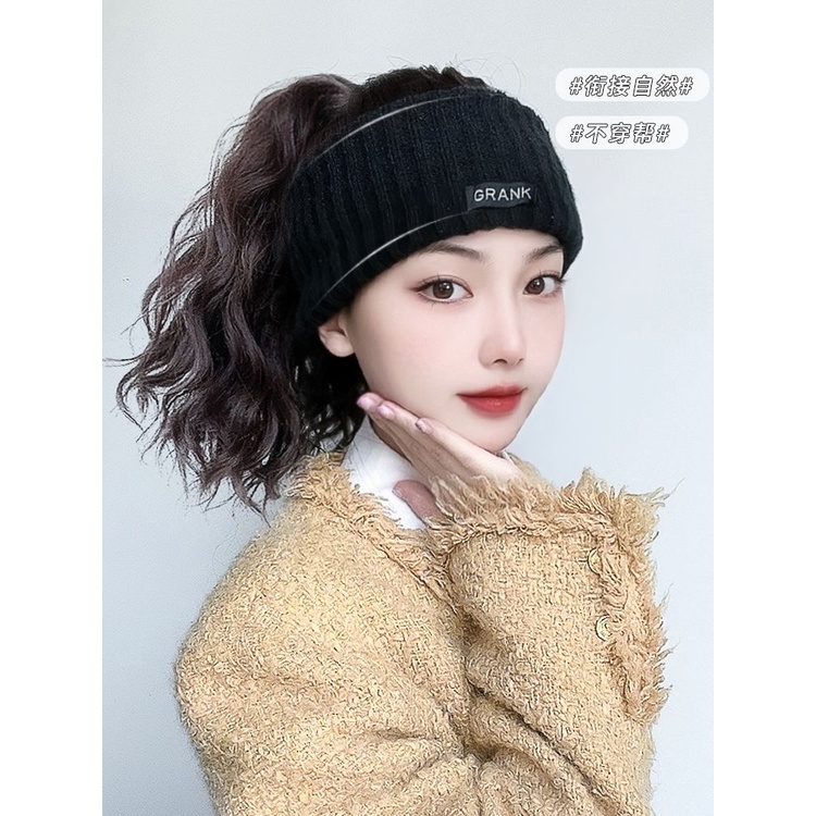 Mũ Len Trùm Đầu Kèm Tóc Giả Thời Trang Thu Đông Cho Nữ
