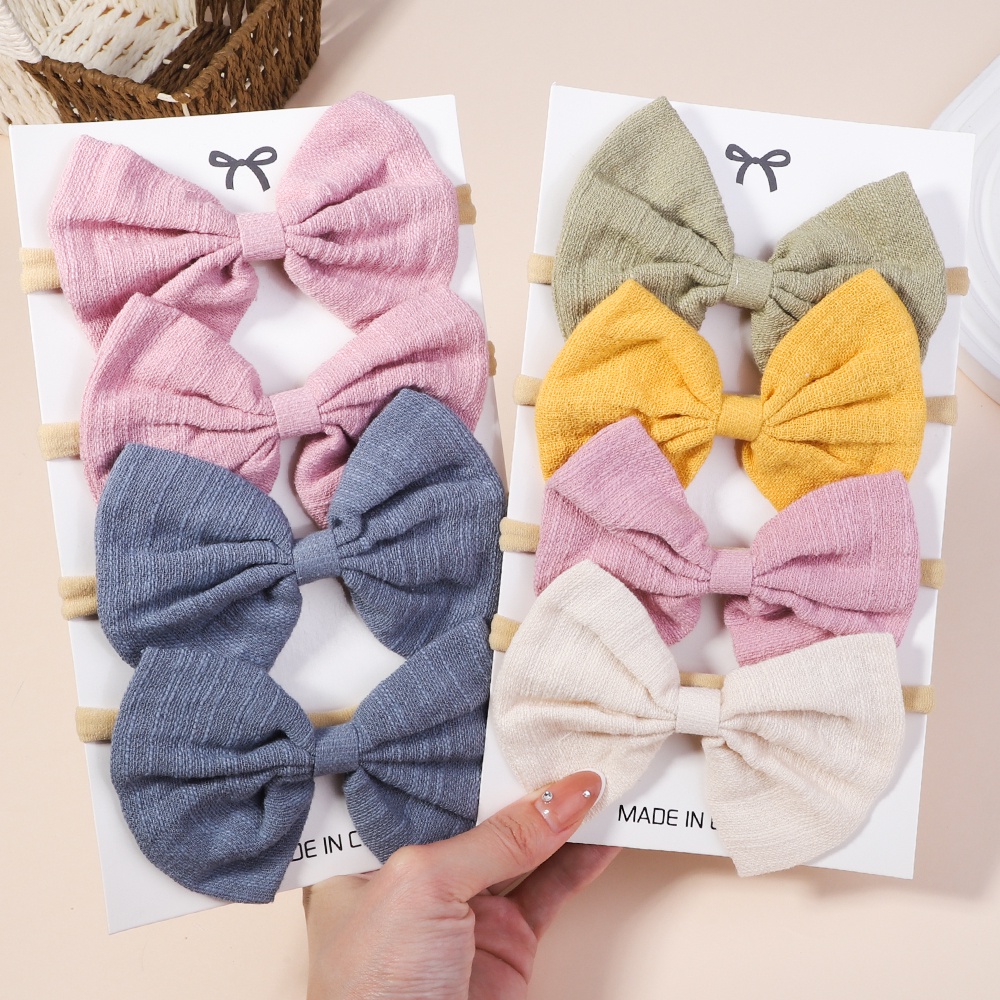 Set 4 Băng Đô Nơ Màu Sắc Xinh Xắn Cho Bé Gái