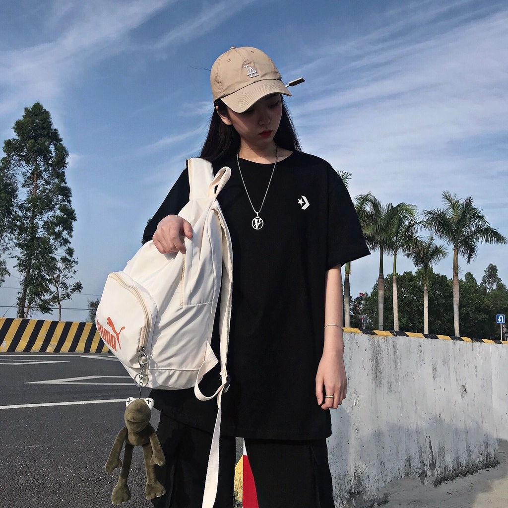 Áo Thun Cotton Converse Tay Ngắn Cổ Tròn Dáng Rộng Thời Trang Mùa Hè Cho Cặp Đôi