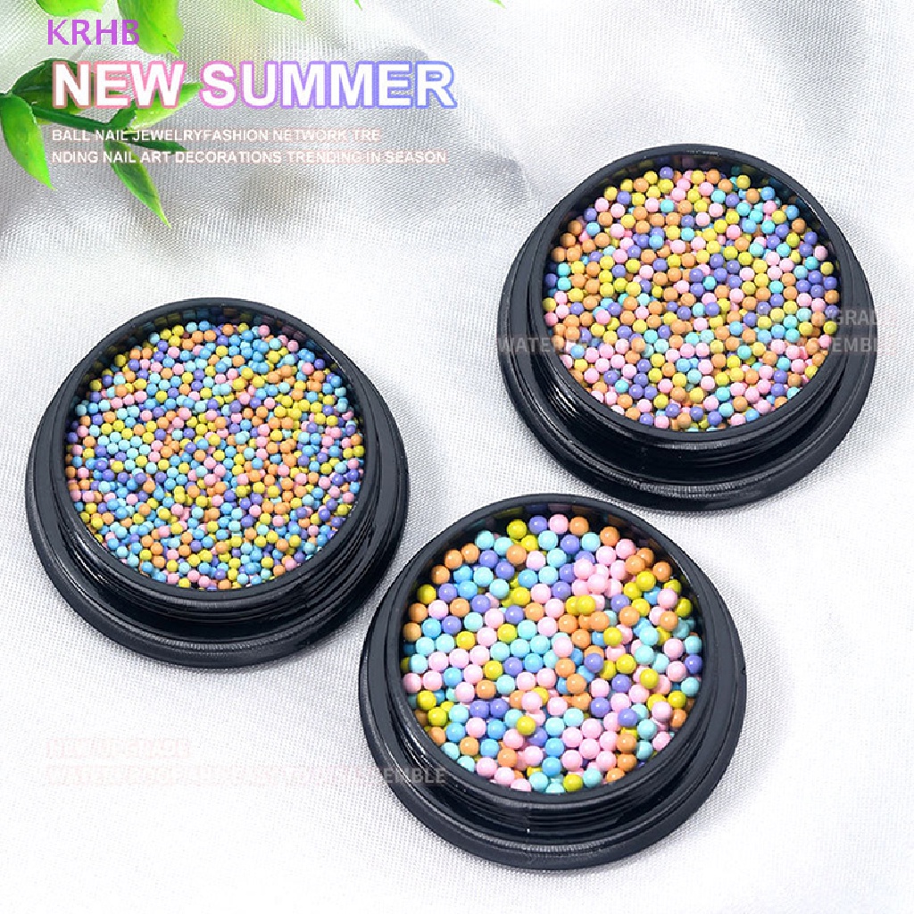 Hạt Nhỏ 6 Màu Macaron Trang Trí Móng Tay 1-3mm Mới