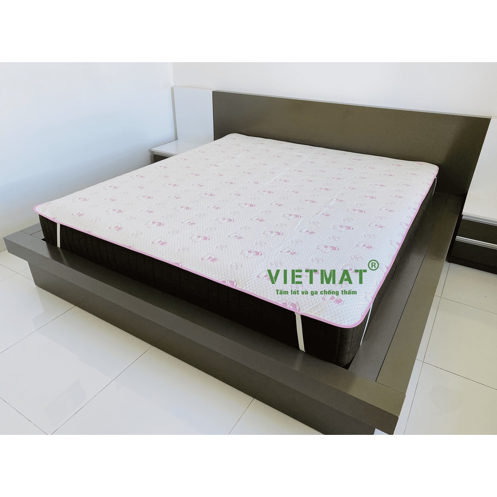 Tấm lót chống thấm cho bé VIETMAT các size 1,2x2m - 1,4x2m - 1,6x2m - 1,8x2m và 2,2x2m màu Hồng