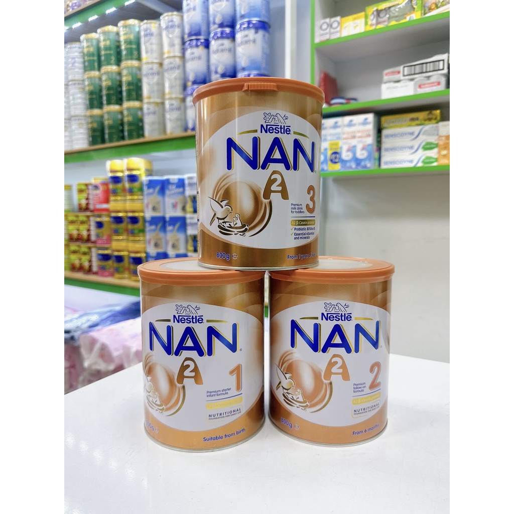 Sữa Bột Nestlé NAN A2 Úc 800g Đủ Số 1 2 3 Date Mới