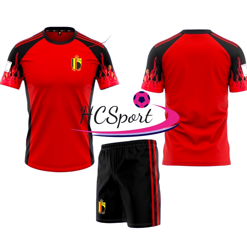 Bộ quần áo bóng đá ĐT Bỉ 2023 vải mè HQ - Hcsport