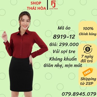 Áo sơ mi nữ vải sợi tre mềm co giãn nhẹ Thái Hoà 8919