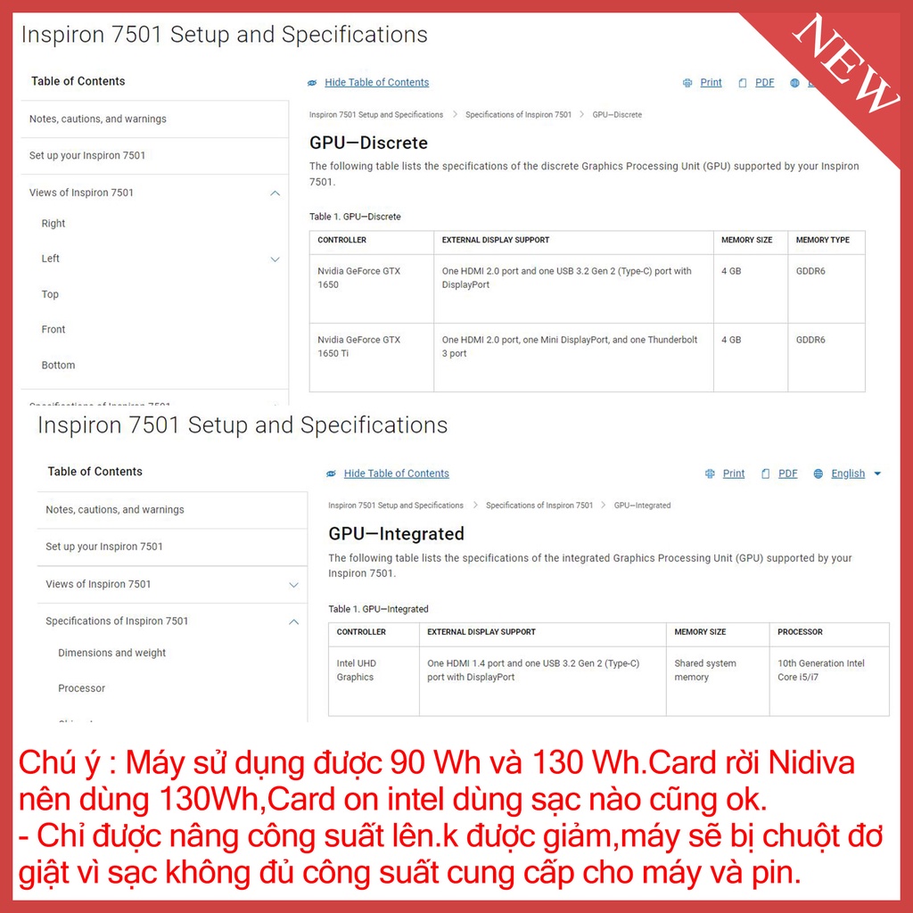 Sạc Dell Inspiron 7501