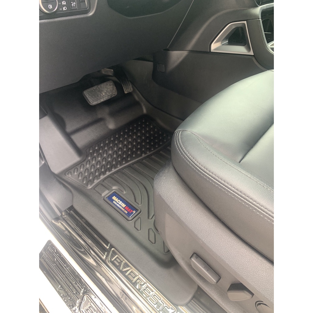 Thảm lót sàn xe ô tô Ford Everest 2022-2023  Nhãn hiệu Macsim chất liệu nhựa TPE cao cấp màu đen