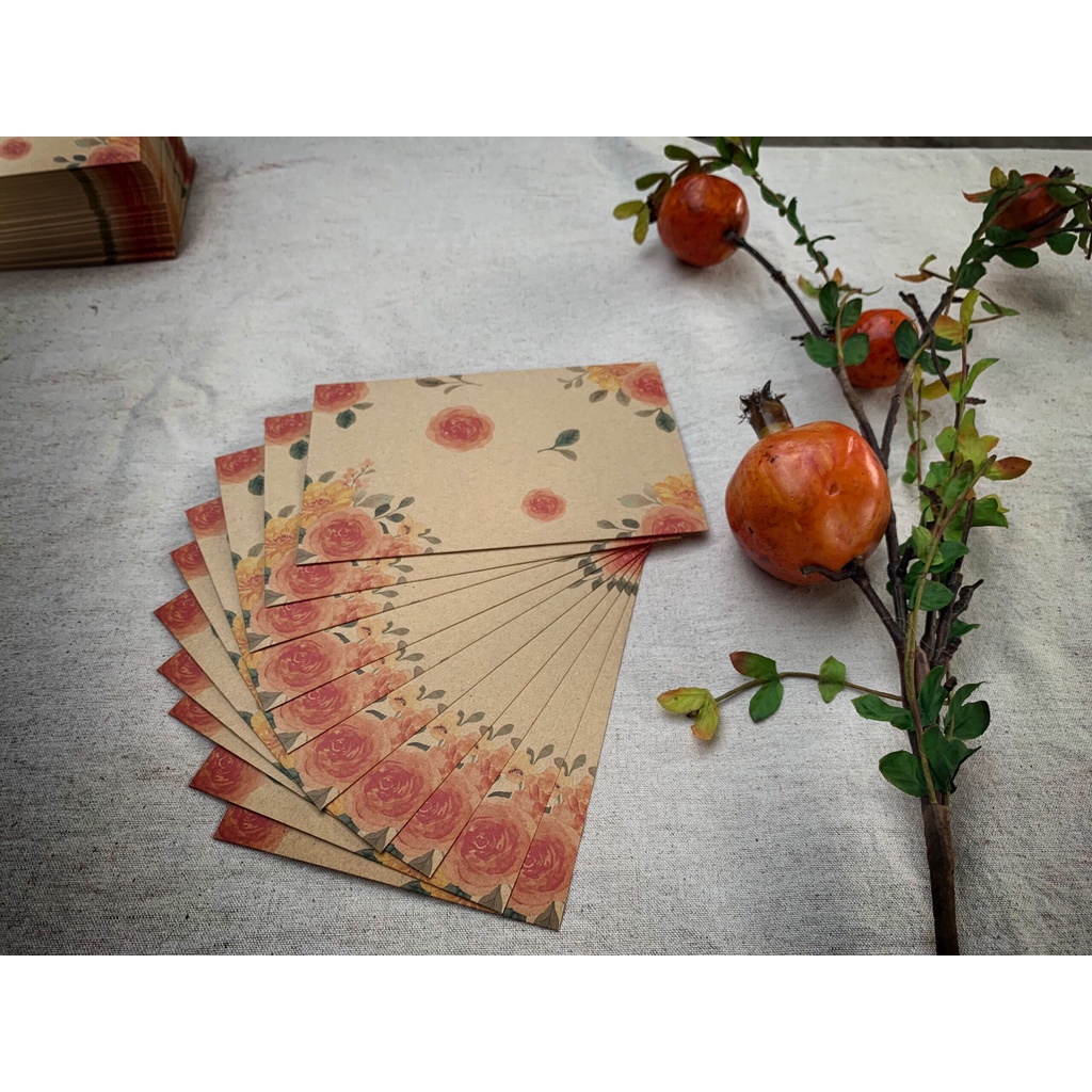 Set 10 bao thư hoa vintage phong cách châu Âu - cổ điển và sang trọng