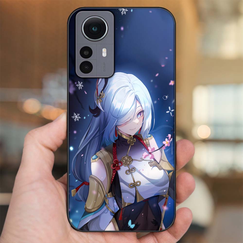 Ốp lưng Xiaomi 12 Pro 5G viền đen in hình Shenhe Genshin Impact