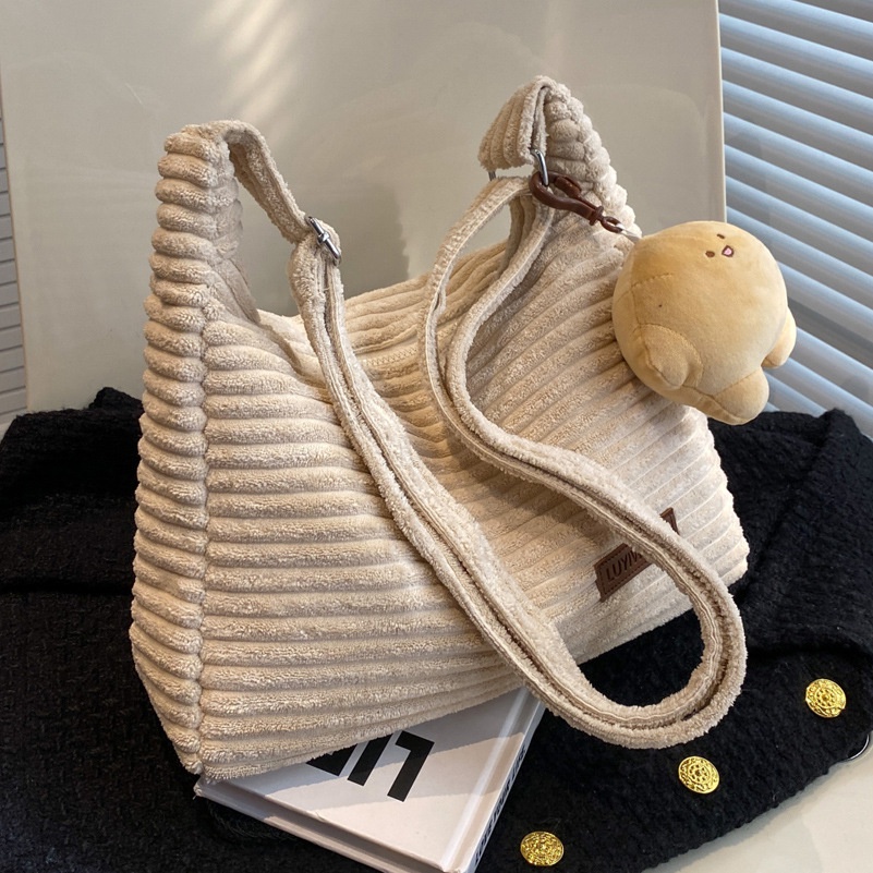 Túi Đeo JASMIN NOIR Chéo Vải Flannel Hình Bán Nguyệt Thiết Kế Đơn Giản Cá Tính Cho Nữ