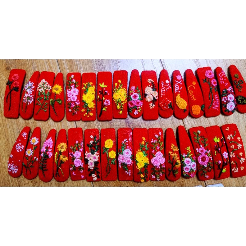 Kẹp tóc thêu tay handmade nhiều mẫu xinh xắn
