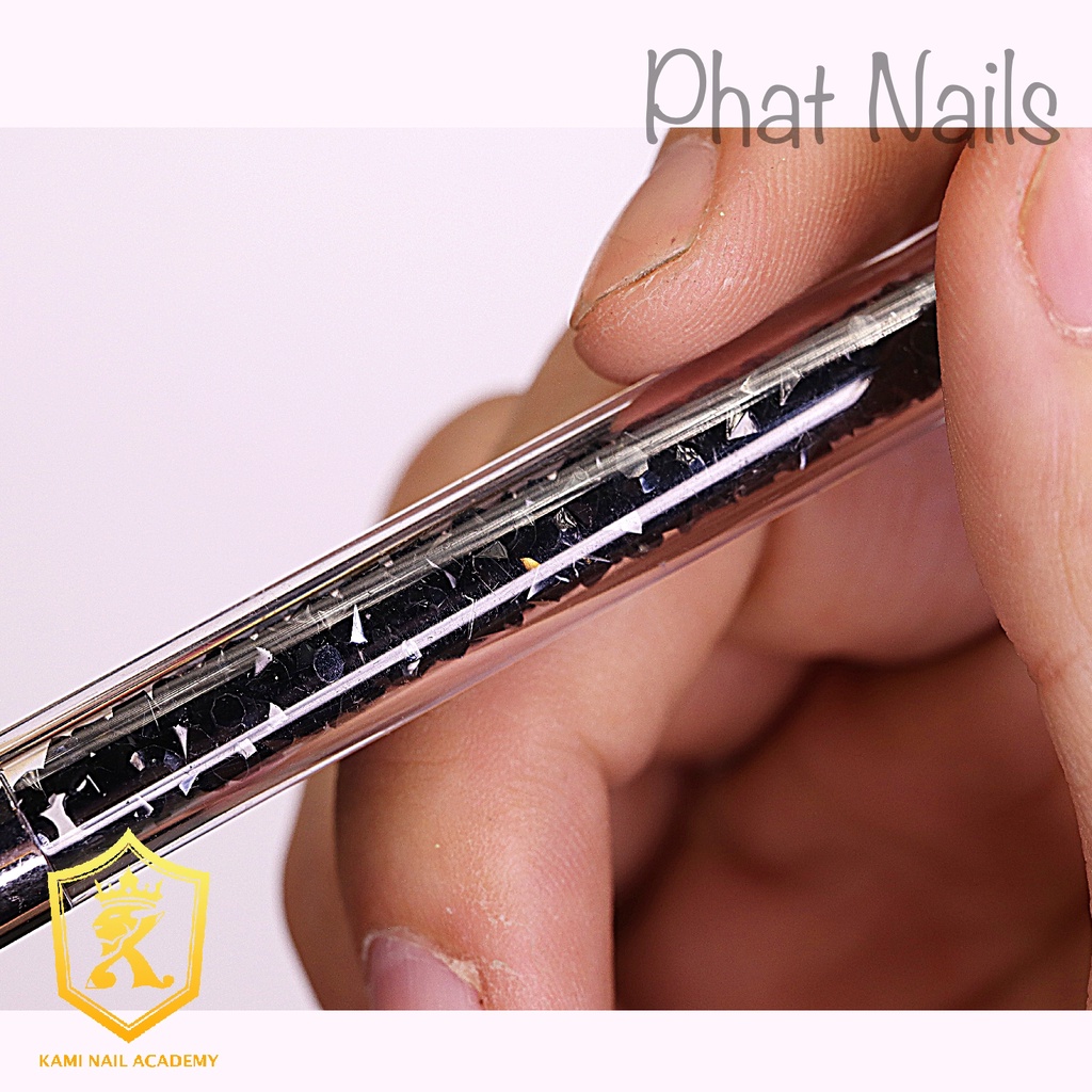 Cây silicon 2 đầu dùng để nắn gel,chà tráng gương cán ki.m cương đen