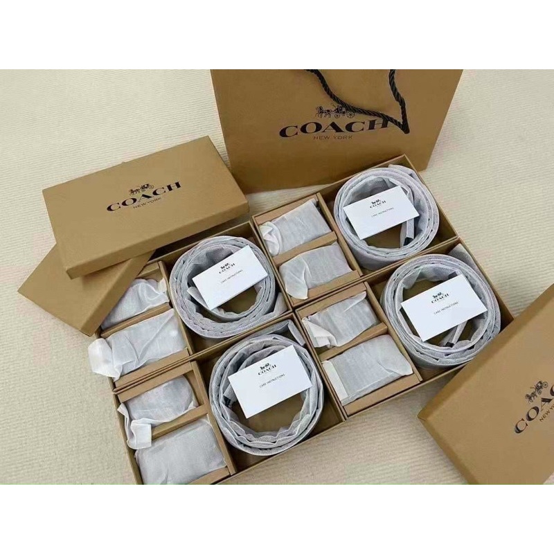 Nịt Coach nam xuất khẩu full box da thật
