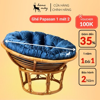 Ghế mây papasan 1 mét 2 - sản phẩm thư giãn đọc sách từ home mây với chất liệu mây 100%