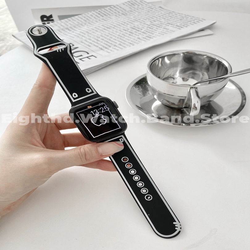 Dây Đeo Silicon Thời Trang Cho Đồng Hồ Thông Minh Apple Watch Series Ultra 8 7 6 SE 5 4 3 2 1 49mm 41mm 45mm 44mm 42mm 40mm 38mm