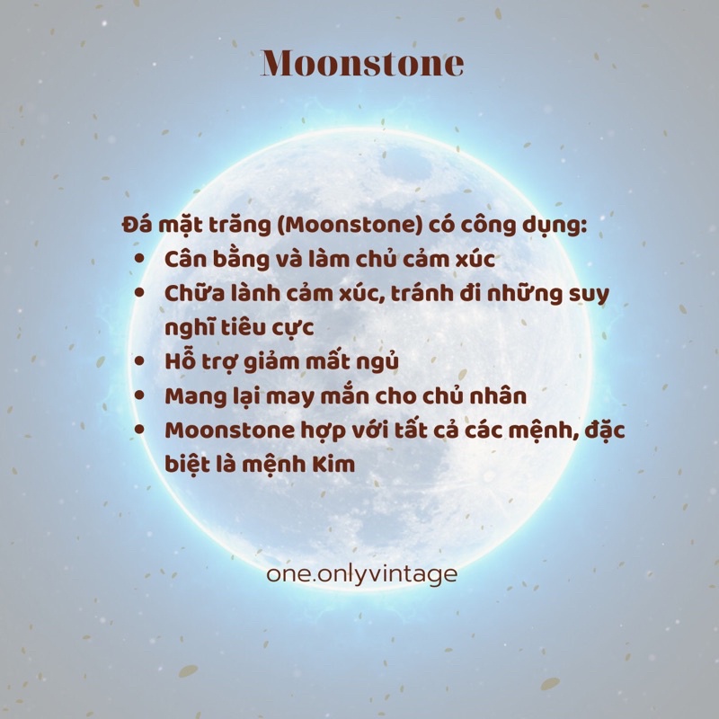 Nhẫn bạc round đá ánh trăng