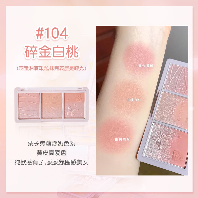 HOLD LIVE 3 Màu Bảng Phấn Má Hồng Secret Garden Blush Gradient Cheek Purple Blue Tea Holdlive