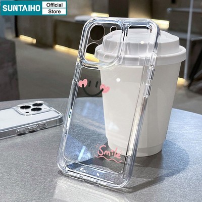 Suntaiho Ốp lưng iphone Trong Suốt In Hình mặt cười thích hợp Ốp điện thoại TPU Mềm chống bẩn Chống Sốc Cho iphone 14 12 13 11 pro max ip 7 8 plus iphon x xs xr xsmax