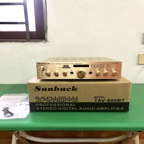 Amply mini bluetooth karaoke Sunbuck 500BT xuất xứ Trung Quốc hàng chuẩn, chuyên nghe nhạc, hát karaoke