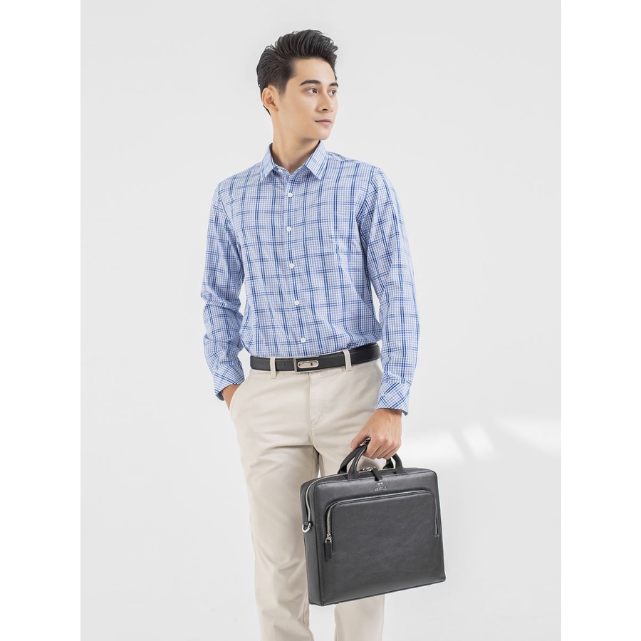 Áo sơ mi nam dài tay Aristino sợi sồi mềm mát  from rộng  ALS19409