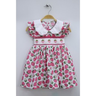 Đầm smock dâu hồng