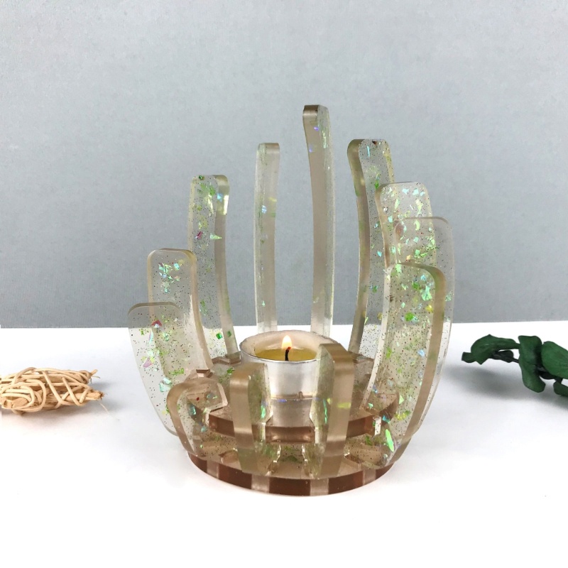 Khuôn Làm Giá Đỡ Đèn Cầy Bằng Nhựa Epoxy Độc Đáo Trang Trí Nhà Cửa