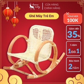 Ghế bấp bênh mây tre đan, ghế mây tre HOME MÂY dành cho bé, chắc chắn bền đẹp trang trí phòng khách