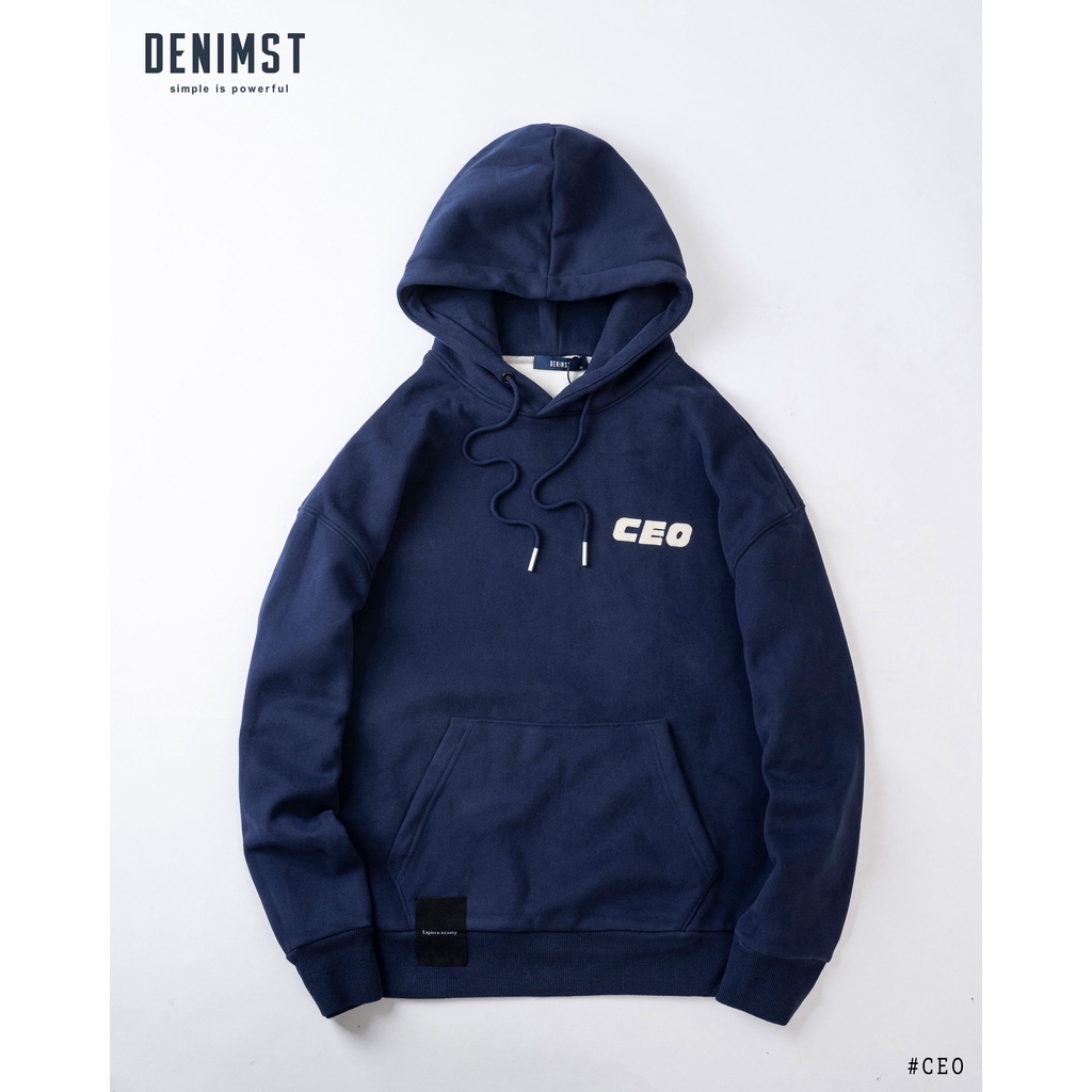 Áo hoodie lót lông DENIMST CEO, áo nỉ lót lông đơn giản, form cho nam và nữ