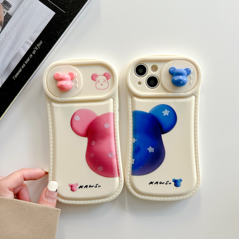 Ốp Điện Thoại Silicon Mềm Chống Sốc Chống Bụi Họa Tiết Sọc Vali In Hình Gấu Cho iPhone 11 12 Pro Max X XS XR XSMAX