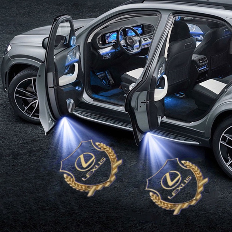 2 Đèn Led Chào Mừng Gắn Cửa Xe Hơi Lexus LS ES IS LX RX GS LC RC
