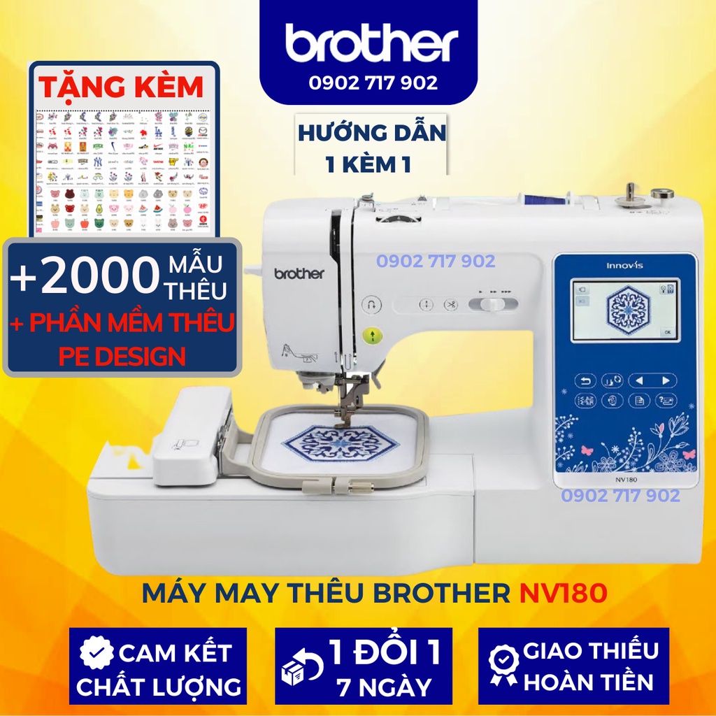 Máy May Thêu Đa Năng Brother NV180 - Chính Hãng Nhật Bản - Bảo Hành 24 Tháng