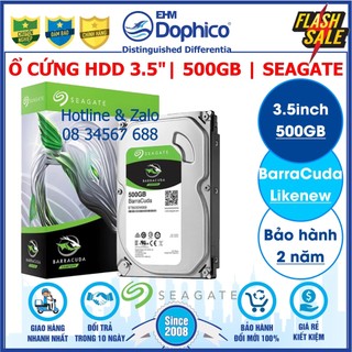 Ổ cứng HDD 3.5” 500GB chính hãng Seagate (Barracuda) – Bảo hành 2 năm – Dùng cho PC