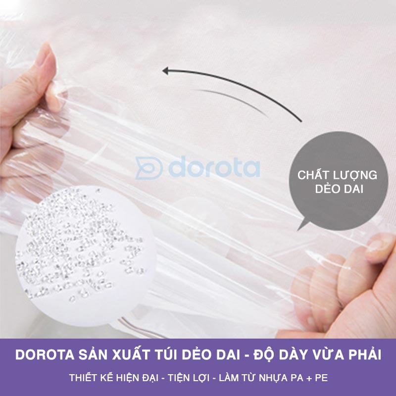 Túi hút chân không đựng quần áo DOROTA không cần dùng bơm tái sử dụng chống nước chống mốc 56x80cm FL568