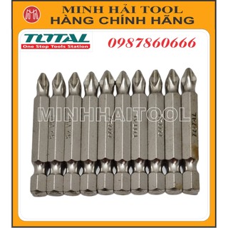 Bộ 10 mũi bắt vít ph2+ph2 dài 50mm total tac16ph223