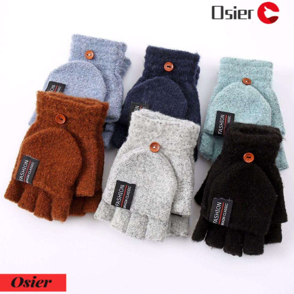 Găng Tay Xỏ Ngón 1 Ngón Bằng Lông Cashmere Nhân Tạo Mềm Mại Giữ Ấm Mù