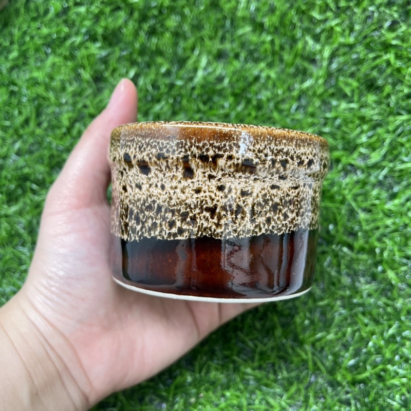 Chậu sứ men hỏa biến hình ống trúc - Nhiều màu - Solar Garden