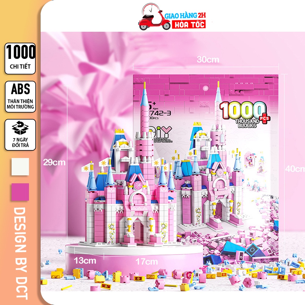 Bộ đồ chơi lắp ráp lego lâu đài công chúa 1000 chi tiết, xếp hình lego mô hình lâu đài đồ chơi cho bé gái