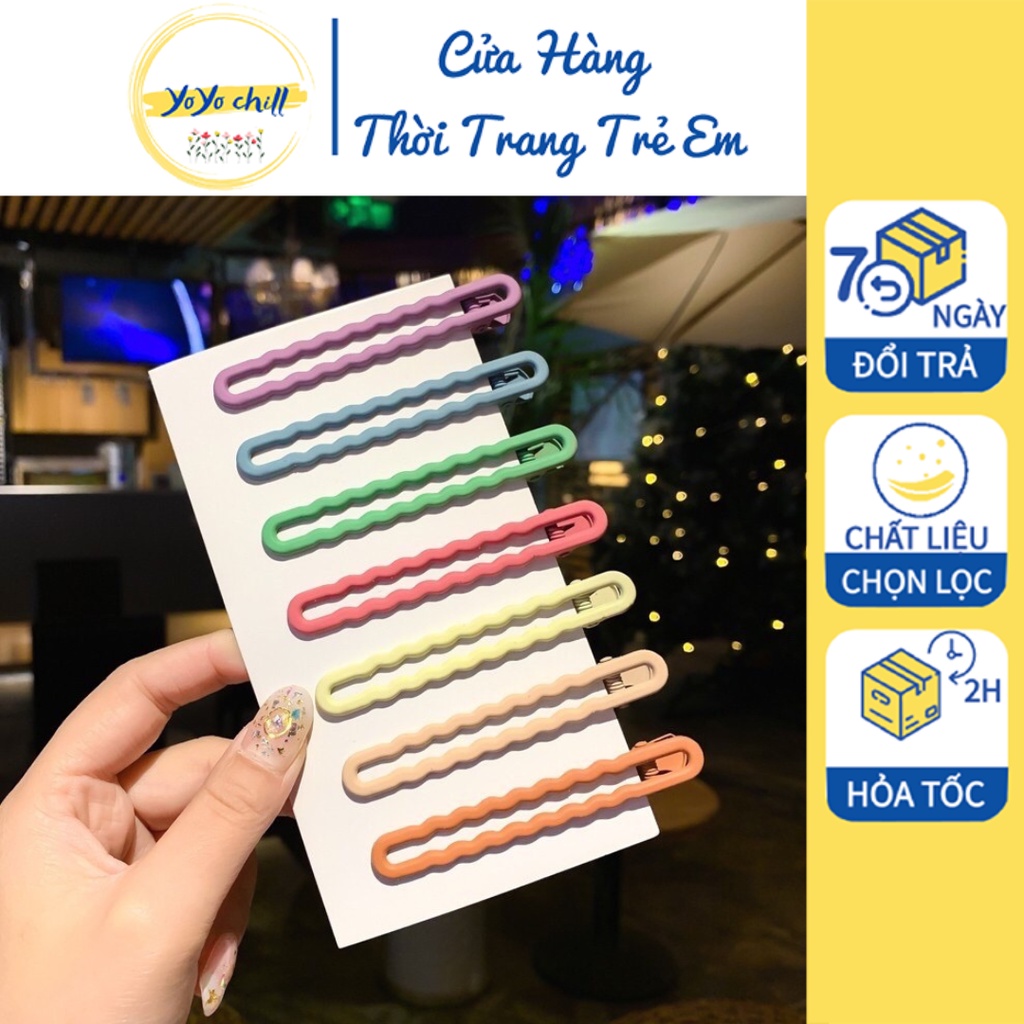 Kẹp Xỉa Tóc Hàn Quốc Set 7 Cây 7 Màu Cực Cute Làm Quà Tặng Ý Nghĩa